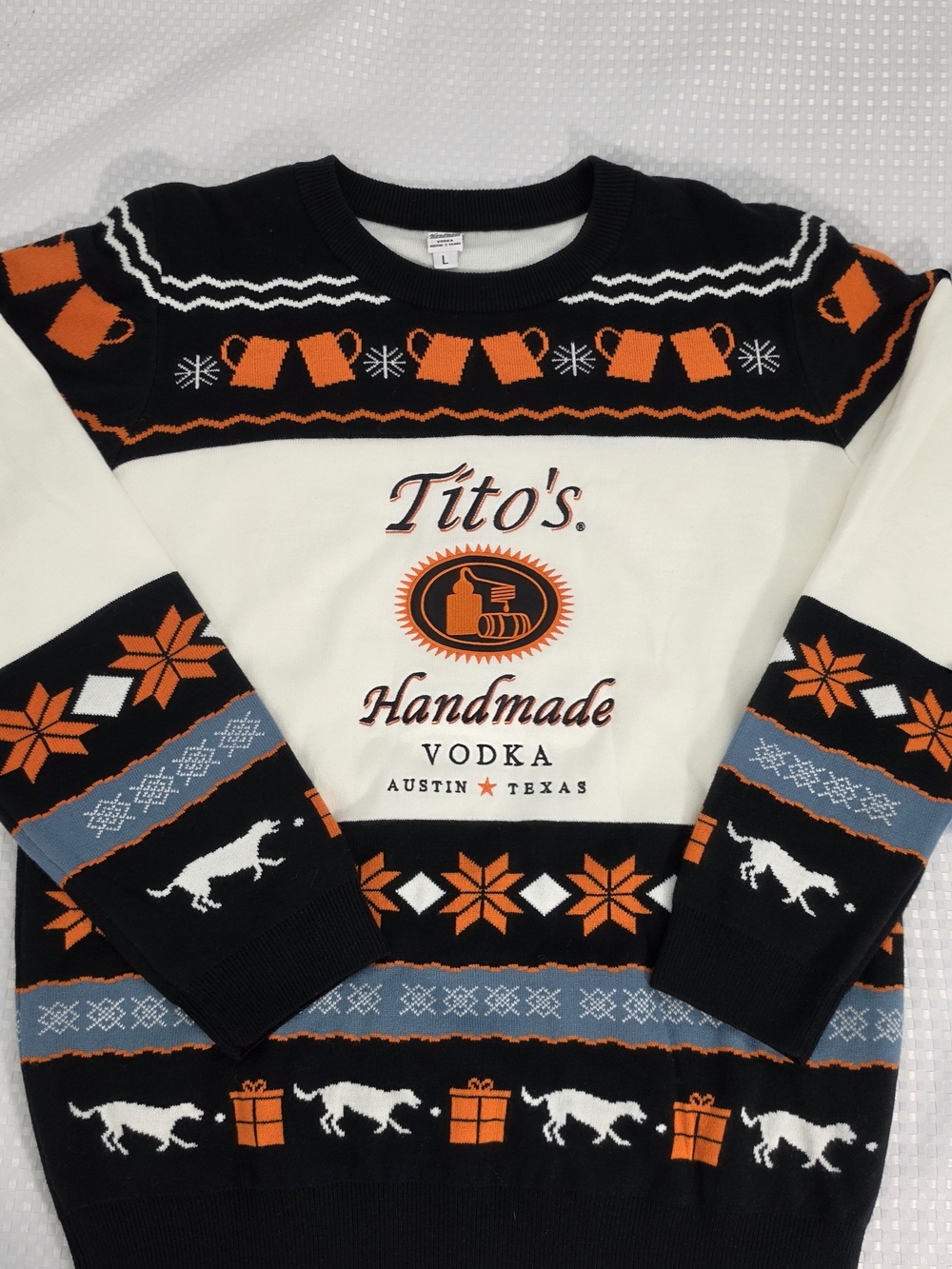 Authentic Tito’s Handmade Vodka Ugly Christmas Knit Sweater - Size Large